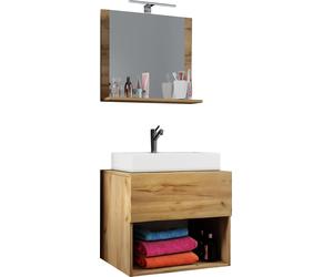 3 un. Lavadero | Ancho 80 cm | Lavabo de muebles de baño Set Sink Lendas ll Espejo
