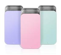 3 unidades de lata con tapa, 6×3.4×1.1 cm. Pequeña caja de metal rectangular. Caja de almacenamiento de metal portátil. Mini contenedores de latas de metal para guardar dulces, aretes y objetos