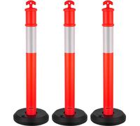 3 unidades de postes delimitadores de tráfico, 1140 mm de altura, conos de seguridad para tráfico con base rellenable y bandas reflectantes, postes delimitadores robustos para obras, estacionamientos,
