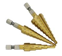 3 unids/set 3-12mm 4-12mm 4-20mm paso cónico taladro vástago hexagonal alta velocidad acero agujero corte madera metal