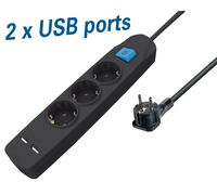3-way power strip 3-way power strip with two usb charging ports and fl