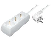 3-way power strip 3x cee 7/7 plug 1,4 m, white