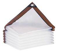 3 x 3 m de lona de PVC transparente impermeable con anillos cosidos, película de invernadero resistente a los rayos UV y a las rasgaduras para jardín, balcón, obra y refugio para mascotas, película de