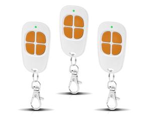 3 x AAM0049 - Mando a distancia para puerta y garaje - Compatible con SCS Sentinel - 433,92 MHz - 4 canales - Código secreto giratorio y largo alcance - Naranja