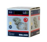 3 X Briloner LED Lámpara Empotrable Redonda Níquel Mate IP23 3x5,5W Regulable