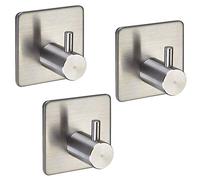 3 x SO-TECH® Gancho PANDORA Autoadhesivo 3M Acero Fino Inoxidable para la Cocina y el Baño/Gancho de Pared/Gancho