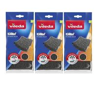 3 x Vileda 2-Pack esponja de acero inoxidable Vileda Glitzi Power INOX esponj...