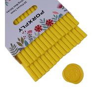 30 Barritas de Cera de 7mm para Pistola de Pegamento,PORXFLY Mini 0.28 pulgada Barritas de Cera Ideales para Sobres de Tarjetas,Invitaciones de Boda,Envoltorios de Regalos (Amarillo)