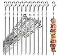 30 brochetas para barbacoa, 39 cm, brochetas de acero inoxidable, brochetas largas para brochetas de carne, para fogatas o bandeja de barbacoa (30)