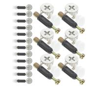 30 Juegos Conector de Leva M6 para Muebles, Kit | Herrajes de Fijación para Armarios y Tableros, Plástico, Hierro y Aleación de Zinc, Montaje DIY Seguro