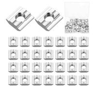 30 PcsTuercas de T Track, M8 Tuercas de Perfil Aluminio, Tuercas de Ranura en T de Cabeza de Martillo 8 - tipo B, Tuerca para ranura de extrusión de Perfiles de Aluminio 3030