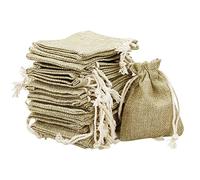 30 Piezas Bolsa de Algodón y Arpillera, Bolsas de Lino con Cordón Bolsitas de Tela Reutilizable para Almacenar Anillos Abalorios y Otras Cosas Pequeñas 8 × 10cm