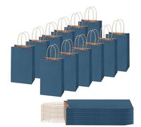 30 Piezas Bolsas Regalo con Asas 15x8x21cm,Bolso Pequeño de Papel Azul Oscuro,Bolsitas Galletas Caramelos de Niños,Regalos para Fiestas Cumpleaños,Navidad,Bodas,Halloween,Bolsas de Regalo Coloridas