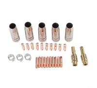 30 piezas de accesorios de antorcha de soldadura para MB15 15AK 14AK MIG para pistolas, puntas de contacto de 0,8 mm y 1,0 mm, boquillas de gas, soportes y resortes para HITBOX MIG200 MIG250 MT2000