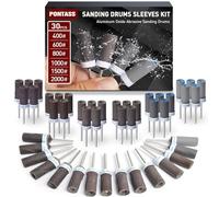 30 Piezas Tambores de Lijado para Dremel, Mangas de Lijado con Vástago 3 mm Cilindros de Lijado,400/600/800/1000/1500/2000 Granos Lija Accesorios Lijas de Tambor para Lijado Y Eliminación de Óxido