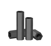 30 Uds M5 M6 Nylon Doble Paso Hexagonal Separador Plástico Negro Espaciado Tornillos Placa Base Fija(55mm,M5-(30pcs))