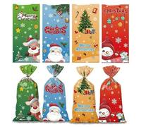 30 unids/set Bolsas de dulces de Navidad Bolsa de papel de regalo de Navidad Bolsas de Papá Noel Bolsas de embalaje de galletas de Navidad Bolsas de celofán Favor de fiesta del festival-30 piezas C