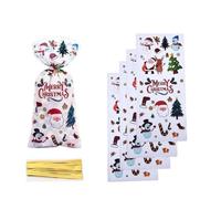 30 unids/set Bolsas de dulces de Navidad Bolsa de papel de regalo de Navidad Bolsas de Papá Noel Bolsas de embalaje de galletas de Navidad Bolsas de celofán Favor de fiesta del festival-30 piezas A