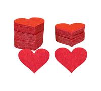 300 piezas de fieltro pequeño en forma de corazón de 5 cm, corazones de fieltro rojo, recortes de corazón, recortes de tela, recortes de tela para despedida de soltera, adornos decorativos de confeti