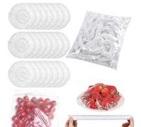 300 Unidades de Film Transparente, Cubiertas para Alimentos con Goma Elástica, Bolsas Herméticas, Dispensador y Campana para Moscas y Alimentos