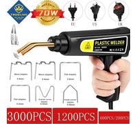 3000/1200/200 Uds 70W grapadora caliente máquina de soldadura de plástico Kit de reparación de parachoques de coche reparaciones de plástico PVC grapadora grapas pistola de soldar 1200PCS Set