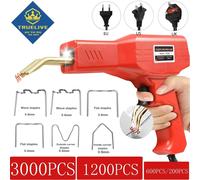3000/1200/200 Uds grapadora caliente máquina de soldadura de plástico Kit de reparación de parachoques de coche reparaciones de plástico PVC grapadora caliente grapas pistola de soldar 600PCS Black Se