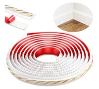 300cm Peel and Stick Molduras Decorativas para Techo, 3D Cenefa Adhesiva Para Pared para Marcos de Espejos, Muebles, Marcos de Puertas, Techos, Decoración del Hogar(Blanco con Oro)