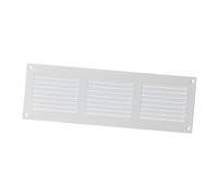 Rejilla de ventilación metálica de 300 × 100 mm con mosquitera, blanca.