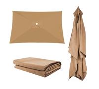 300x300cm 200x200cm Toldo De Recambio Para Sombrilla Cuadrada, 300x200cm Grandes Rectangular Parasol Canopy, Exterior Cubierta De Repuesto Para Sombrilla, Protección UV30+ Impermeable(Khaki,2X3m)
