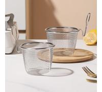 304 Stainless Steel Hot Pot Strainer 14x8cm Wall Mount(Silver) | 304 steel, rust resistant, 14x8cm size, wall hanging hook, hot pot broth separator
