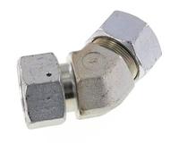 30S Codo de acero galvanizado de 45 grados con rótula de 400 bar Cono de cierre con junta tórica de NBR Ajustable ISO 8434-1
