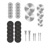 32 discos de corte para herramienta giratoria Dremel, ruedas de corte de madera de metal de diamante con vástago de 1/8 pulgadas para Dremel, hojas de sierra circulares, discos de corte de resina,