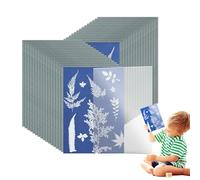 32 piezas de papel sensible al sol,32 hojas de papel de cianotipo panel acrílico de 1 hoja - A5 de dibujo solar sensibilidad naturaleza de impresión para niños adultos proyecto de bric
