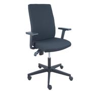 Piqueras y Crespo Silla de oficina 322NE Asiento y respaldo acolchados Brazos regulables Aran Negro