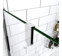 32x18x75mm AICA gancho/colgador mural de ducha doble Vieste，soporte toallas pared,acero inoxidable para MAMPARA o PARED DE 8-10 MM，Plata