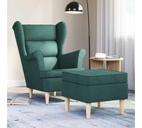 3307994: Sillón con reposapiés, tapizado en tela verde oscuro. Sillón reclinable, ideal para ver la televisión, para dormir en la sala de estar, para disfrutar de una noche de cine, especialmente adec