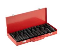 35pcs Black Drive Deep Impact Socket Sockets Car Garage Tools 1/2" 6 Points new