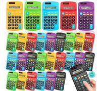 36 calculadoras básicas, tamaño mini de bolsillo con pantalla de 8 dígitos, energía solar/batería dual, a granel para estudiantes, aula, secundaria, escuela, hogar y oficina (6 colores)