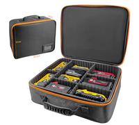 38.5 x 32 x 10 cm Cajas para Herramientas con Separadores Ajustables - Tamaño extra Grande Maletín Rígido Portátil para Baterías/Cargadores, Bolsa Estuches Caja Organizador Impermeable Antigolpes