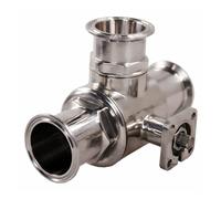 38 51 Válvula de bola tres vías neumática carga rápida grado sanitario tipo T acero inoxidable 304(38MM With pneumatics)