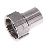 38 mm (1-1/2'') y G1-1/2'' Acero inoxidable 1.4401 Tuerca de racor para manguera Junta plana PTFE Collares de seguridad EN 14420-5 (DIN 2817)