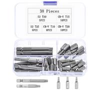 38 Pcs Puntas Torx, Puntas Destornillador, Puntas Atornillador Imantadas, T10 T15 T20 T25 T30 Juego de Puntas para Atornillador de Seguridad Magnética de 1/4 Pulgadas Hexagonal