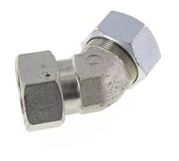 38S Codo de acero galvanizado de 45 grados con rótula de 315 bar Junta tórica de NBR Cono de sellado ajustable ISO 8434-1