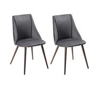 39F FURNITURE DREAM Juego de 2 Comedor Mid Century, sillas Grandes con Detalles de Terciopelo Suave, Respaldo, Patas de Metal para Cocina, Sala Tela, Verde, 52.5 x 49.5 x 83 cm