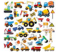 39PCS Pegatinas de Gel de Vehículos de Construcción, Pegatinas de Gel Removibles y Reutilizables para Ventanas, Puertas, Hogar (No Comestibles)