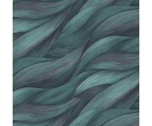 3D Efecto Ola Vinilo Pintado Abstracto Informal Elegante Erismann 10257-18 Teal