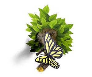3D Light FX - Luz con forma de mariposa (plástico), color amarillo y marrón
