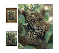 3D LiveLife Lenticular Cuadros Decoración - Abraza árboles de Deluxebase. Poster 3D sin marco de leopardo. Obra de arte original con licencia del reconocido artista, Collin Bogle