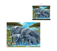3D LiveLife Lenticular Cuadros Decoración - Amiguetes paquidermos de Deluxebase. Poster 3D sin marco de elefantes. Obra de arte original con licencia del reconocido artista, Michael Searle