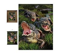 3D LiveLife Lenticular Cuadros Decoración - Caimán de Deluxebase. Poster 3D sin marco de caimanes. Obra de arte original con licencia del reconocido artista, Jerry LoFaro